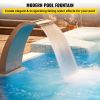 VEVOR Pool Waterfall Fountain Stainless Steel Fountain 15.4" x 7.9" x 1.5" Silver Pool Fountains for Ground Pools Garden Outdoor Waterfalls Sheer Desc